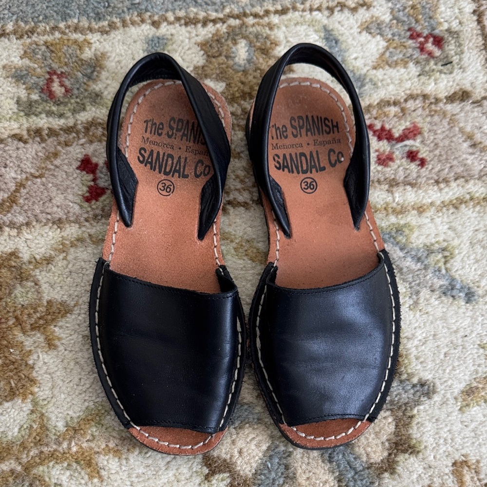 Black Leather Sandals - Picture 4 of 7